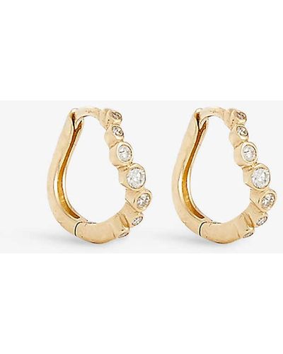 Mateo Wave 14ct Yellow-gold And Diamond Earrings - Natural