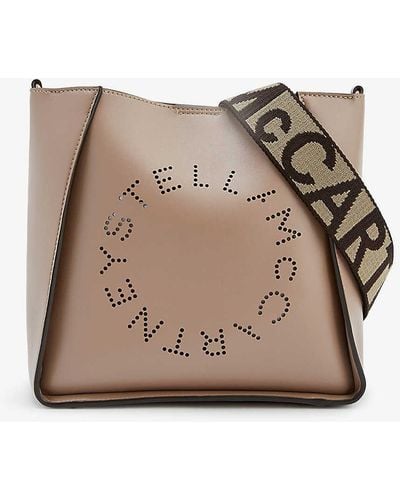 Stella McCartney Circle Logo Faux-leather Cross-body Tote Bag - Natural