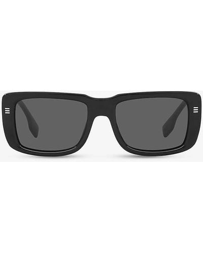 Burberry Be4376u Jarvis Rectangle-frame Acetate Sunglasses - Grey