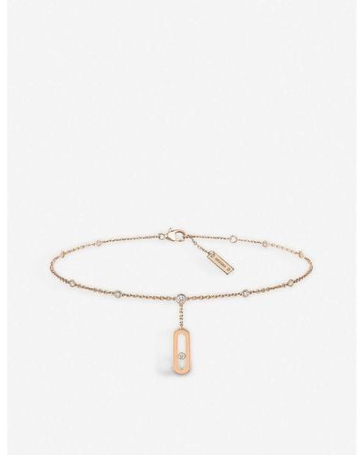 Messika Move Uno 18ct Rose-gold And Diamond Anklet - Metallic