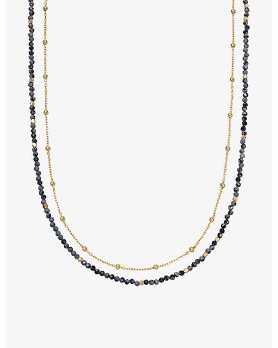 Astley Clarke Biography Snowflake-obsidian 18ct Gold Vermeil Necklace - Metallic