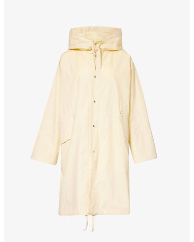 Jil Sander Brand-print Hooded Cotton Parka Jacket - White