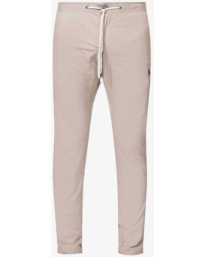 Vuori Ripstop Elasticated-waistband Regular-fit Tapered-leg Organic Stretch-cotton Trousers - Natural
