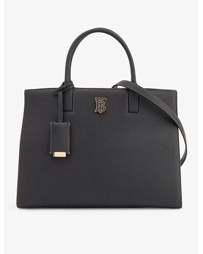 Burberry Frances Small Leather Top-handle Bag - Black