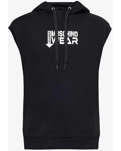 Moschino Logo-pattern Regular-fit Cotton-jersey Sweatshirt Xx - Black