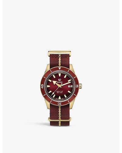 Rado R32504407 Captain Cook Automatic Bronze And Textile Watch - Red