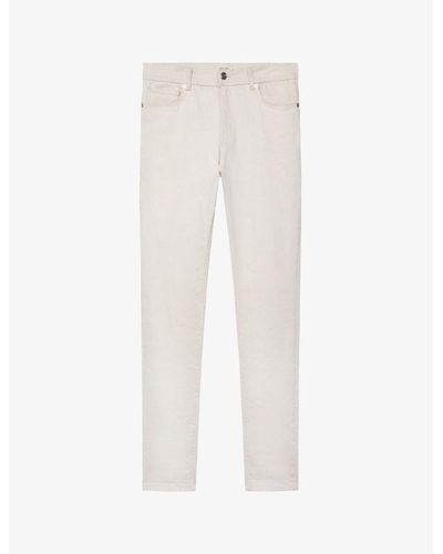 Reiss Santorini Slim-fit Tapered-leg Stretch-cotton Jeans - White