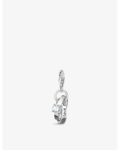 Thomas Sabo Wedding Ring Sterling-silver And Cubic Zirconia Pendant Charm - White