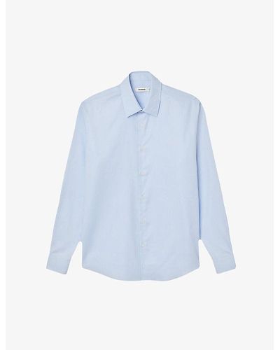 Sandro Oxford Long-sleeved Cotton Shirt - Blue