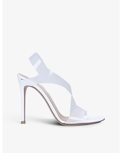 Gianvito Rossi Metropolis Transparent-strap Plexi Heeled Sandals - White