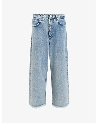 AllSaints Blake Wide-leg Low-rise Cropped Jeans - Blue