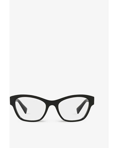 Miu Miu Mu 08tv Square-frame Acetate Glasses - White