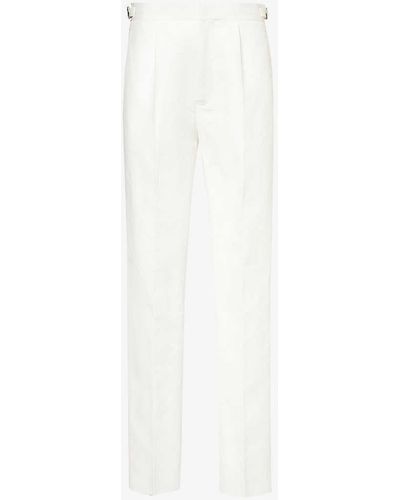 Orlebar Brown Carsyn Regular-fit Straight-leg Linen And Cotton-blend Trousers - White