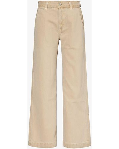 Citizens of Humanity Beverly Mid-rise Wide-leg Woven Jeans - Natural
