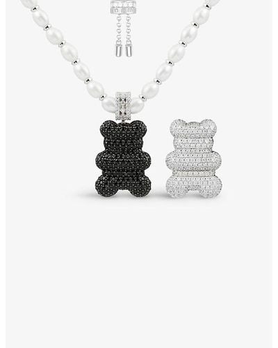 Apm Monaco Mood Yummy Bear Xl Sterling- And Zirconia Necklace - White