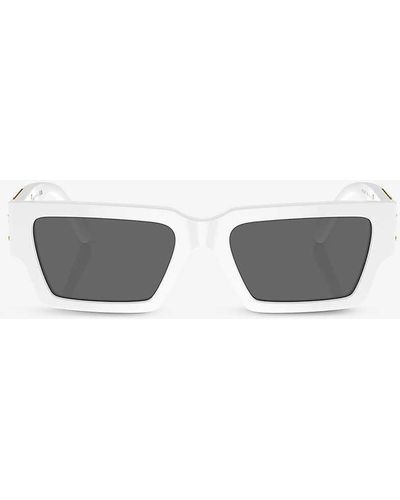 Versace Ve4459 Rectangular-frame Acetate Sunglasses - White
