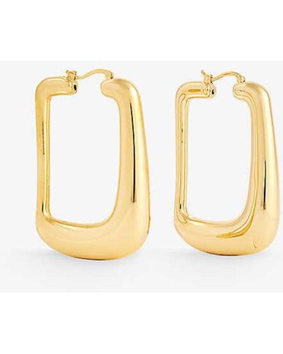 Jacquemus Les Boucles Ovalo Gold-tone Hoop Earrings - Metallic