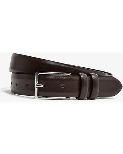 Reiss Dante Adjustable-buckle Leather Belt - Brown