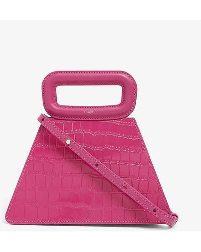Maje Croc-embossed Tote Bag - Pink