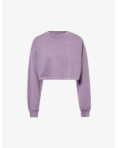 GYMSHARK Everywear Comfort Logo-print Long-sleeved Cotton-jersey T-shirt - Purple