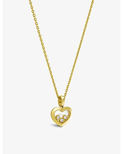 Chopard Happy Diamonds 18ct Yellow-gold And 0.15ct Diamond Pendant Necklace - Metallic