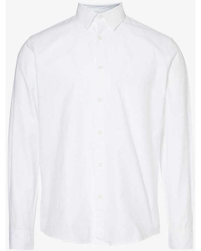 Sunspel Long-sleeved Regular-fit Cotton Oxford Shirt X - White