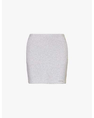 Alexander Wang Brand-appliqué Cotton-jersey Mini Skirt X - White
