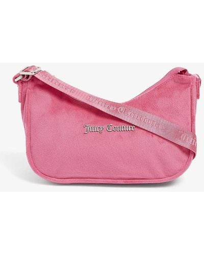 Juicy Couture Kendall Logo-plaque Velour Shoulder Bag - Pink