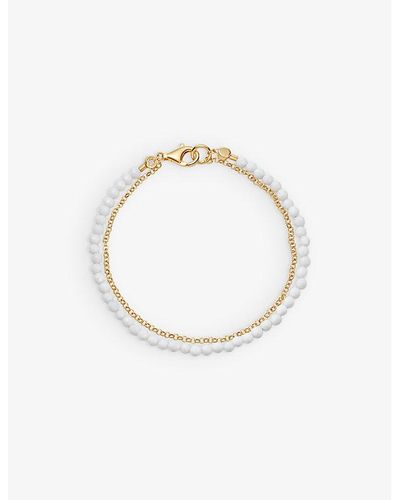 Astley Clarke Biography 18ct Yellow Gold-plated Vermeil Sterling-silver And White Agate Bead Bracelet