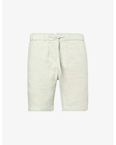 Frescobol Carioca Felipe Drawstring-waist Regular-fit Linen And Cotton-blend Shorts - Natural
