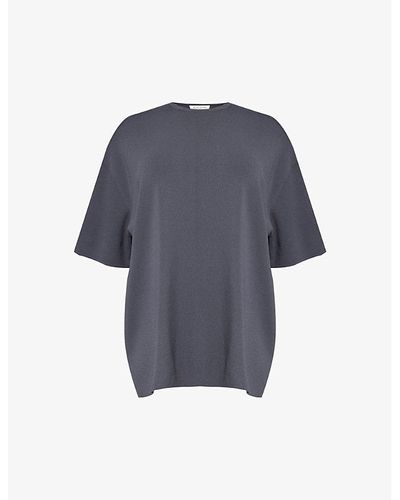 Frankie Shop Lenny Dropped-shoulder Oversized Jersey T-shirt - Blue