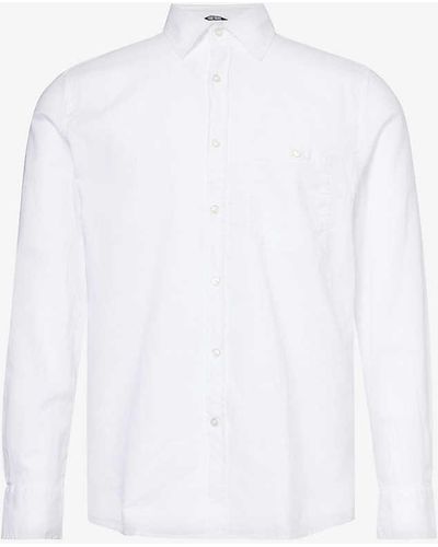 7 For All Mankind Chest-pocket Brand-patch Linen And Cotton-blend Shirt X - White