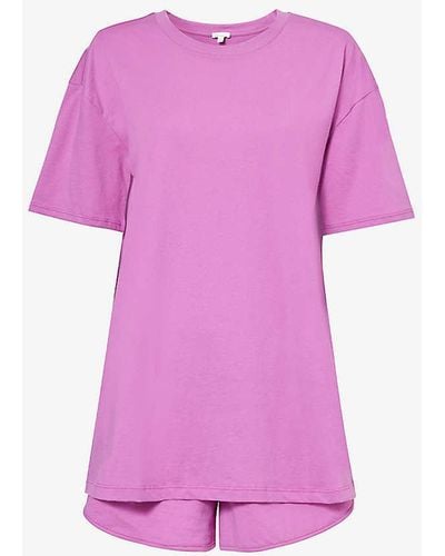 Skin Courtney & Christine Organic Cotton-jersey Pyjama Set - Pink