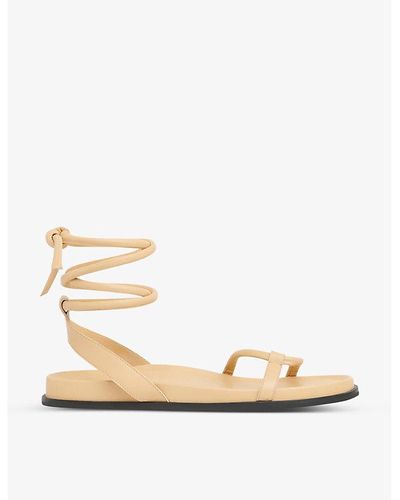 Whistles Cleo Strap-detail Padded Leather Sandals - Natural