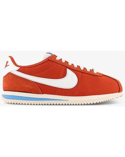 Nike Cortez Swoosh-logo Leather Low-top Trainers - Red