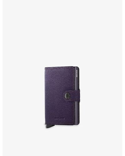 Secrid Miniwallet Crisple Leather And Aluminium Wallet - Purple