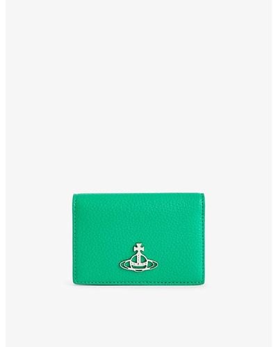 Vivienne Westwood Brand-plaque Vegan-leather Card Holder - Green