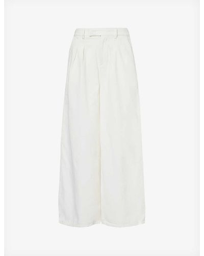 Frankie Shop Nolan Wide-leg High-rise Denim Trousers - White