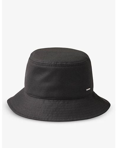 Sandro Logo-embellished Woven Bucket Hat - Black