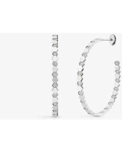 Chaumet Bee My Love 18ct White-gold And 1.31ct Brilliant-cut Diamond Hoop Earrings