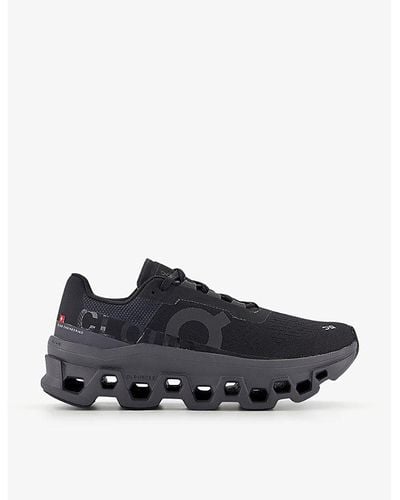 On Shoes Cloudmonster Chunky-soled Mesh Low-top Trainers - Black