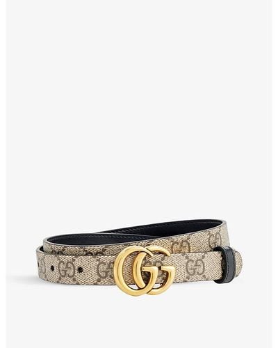 Gucci Reversible Logo-buckle Leather Belt - Metallic