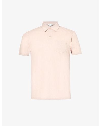 Sunspel Riviera Regular-fit Short-sleeve Cotton-knit Polo Shirt - Pink