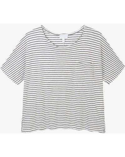 The White Company Stripe-print Boxy Cotton-jersey T-shirt X - White