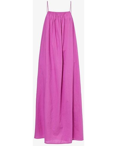 Skin Briah Scoop-neck Organic-cotton Night Dress - Pink