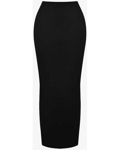 House Of Cb Hart Twill-weave Stretch-cotton Maxi Skirt - Black