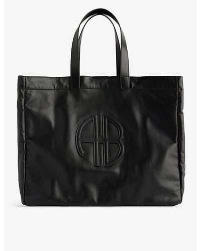 Anine Bing Rio Large Faux-leather Tote Bag - Black