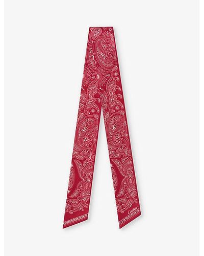 Cartier Double C De Graphic-print Silk-twill Scarf - Red