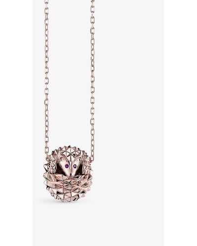 Boucheron Hans The Hedgehog 18ct Pink-gold, And Diamond Necklace - White