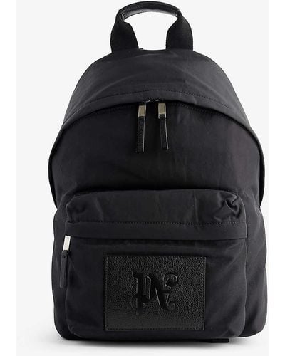 Palm Angels Monogram-patch Woven Backpack - Black